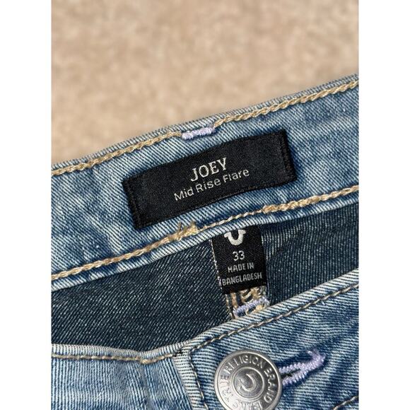 True Religion NWT Joey Mid-Rise Flare Jeans W33 – Vintage Med Wash Denim - Picture 2 of 11